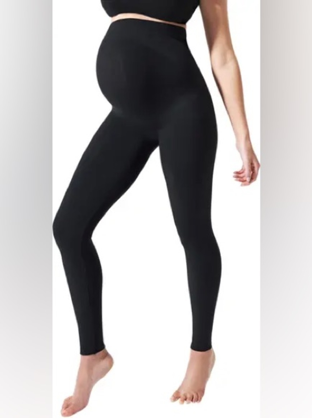 BLANQI Black Maternity Support Leggings with Logo
